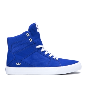 Supra Mens ALUMINUM High Top Shoes Royal/white | US-24707